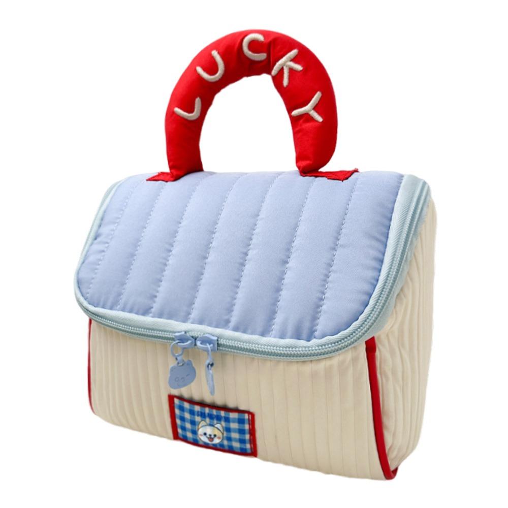 Große Kapazität Kosmetiktasche Tragbar Superleicht Kulturtasche Handgehalten Kontrastfarben Design Kosmetiktasche Reise