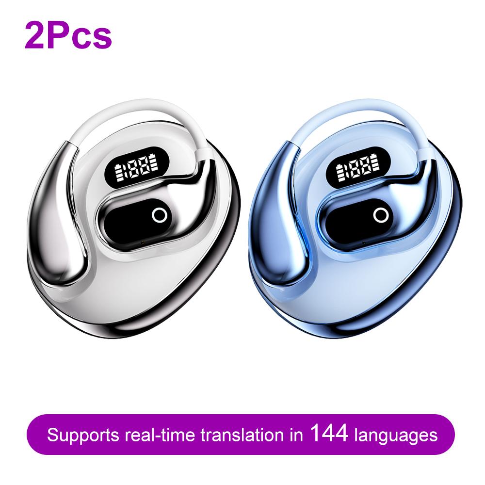 144-Language AI Translator Headphones Bluetooth 5.3 Wireless Two-Way Real-Time Translation For Business Global Travelers Earbuds