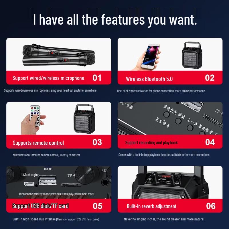 Newsmy K98 Portable Bluetooth Speaker with Dual Microphones (CN version)