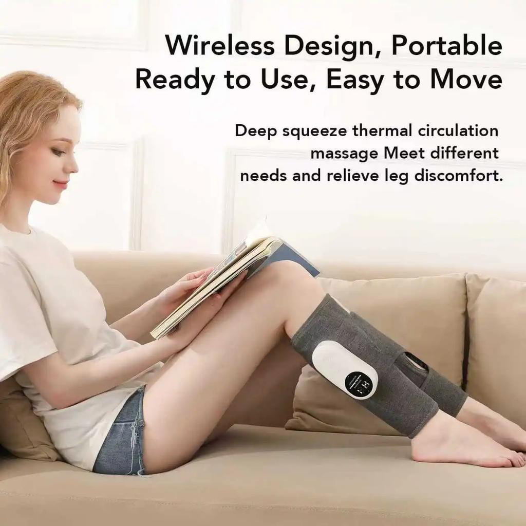 Leg Massager With Heat And Compression, Legs Massage For Circulation And Pain Relief , Heating Calf Leg Air Compression Massager