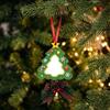 Unique Xmas Tree Trims Wooden Christmas Ornaments, 2D Stocking House Shaped Photo Frame Hanging Personalized Frames Decor, Ornament for Family Holiday