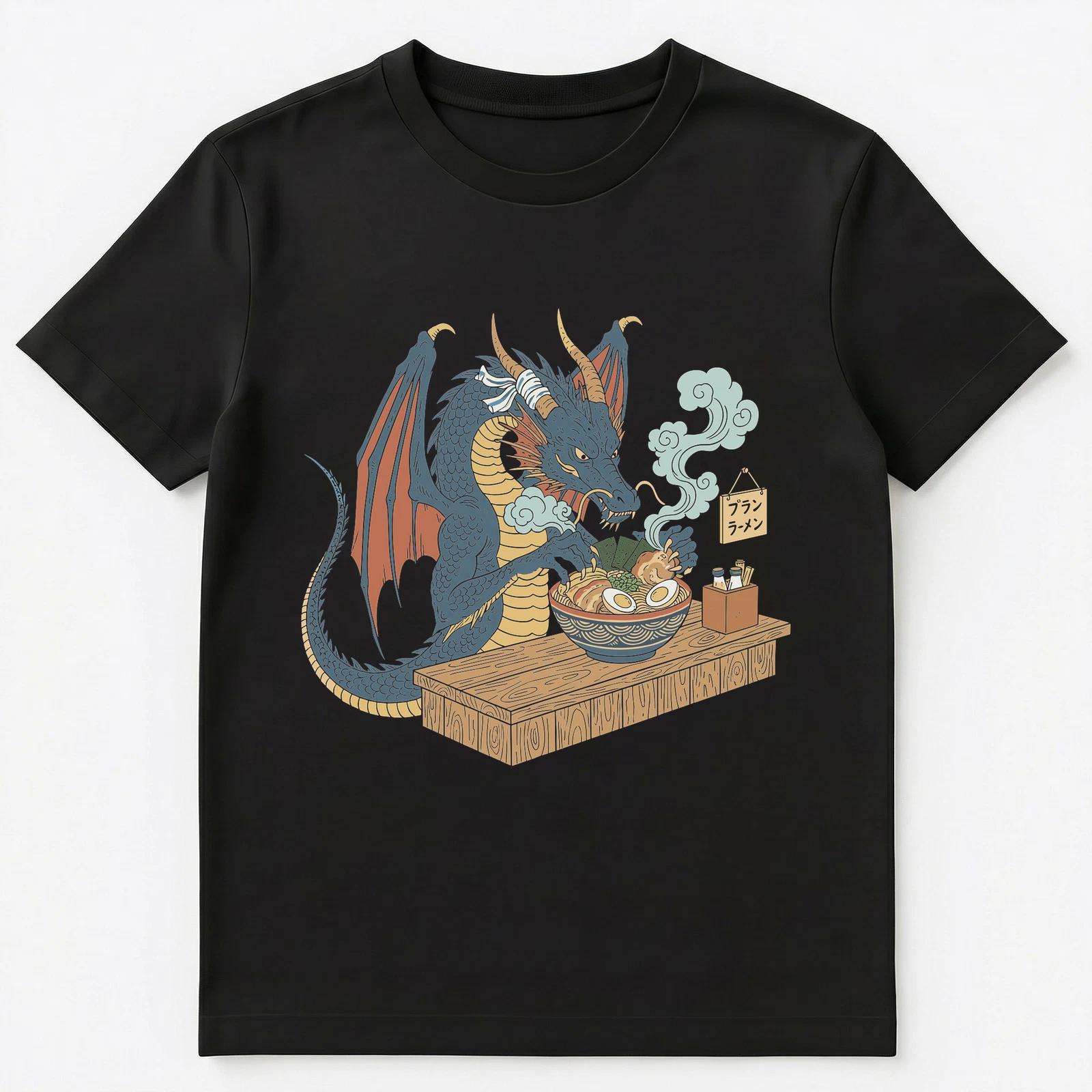 Ramen Lover Dragon Eating Japanese Noodles Foodie Unisex T-Shirt S