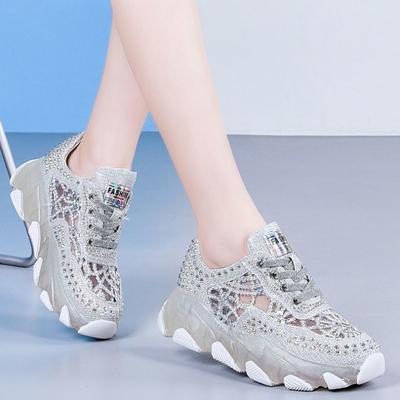 New Summer Lace Cool Women Casual Shoes  Sheer Sheer Embroidery Mesh Breathable Sneakers Outdoor Lightweight Vulcanize Shoes