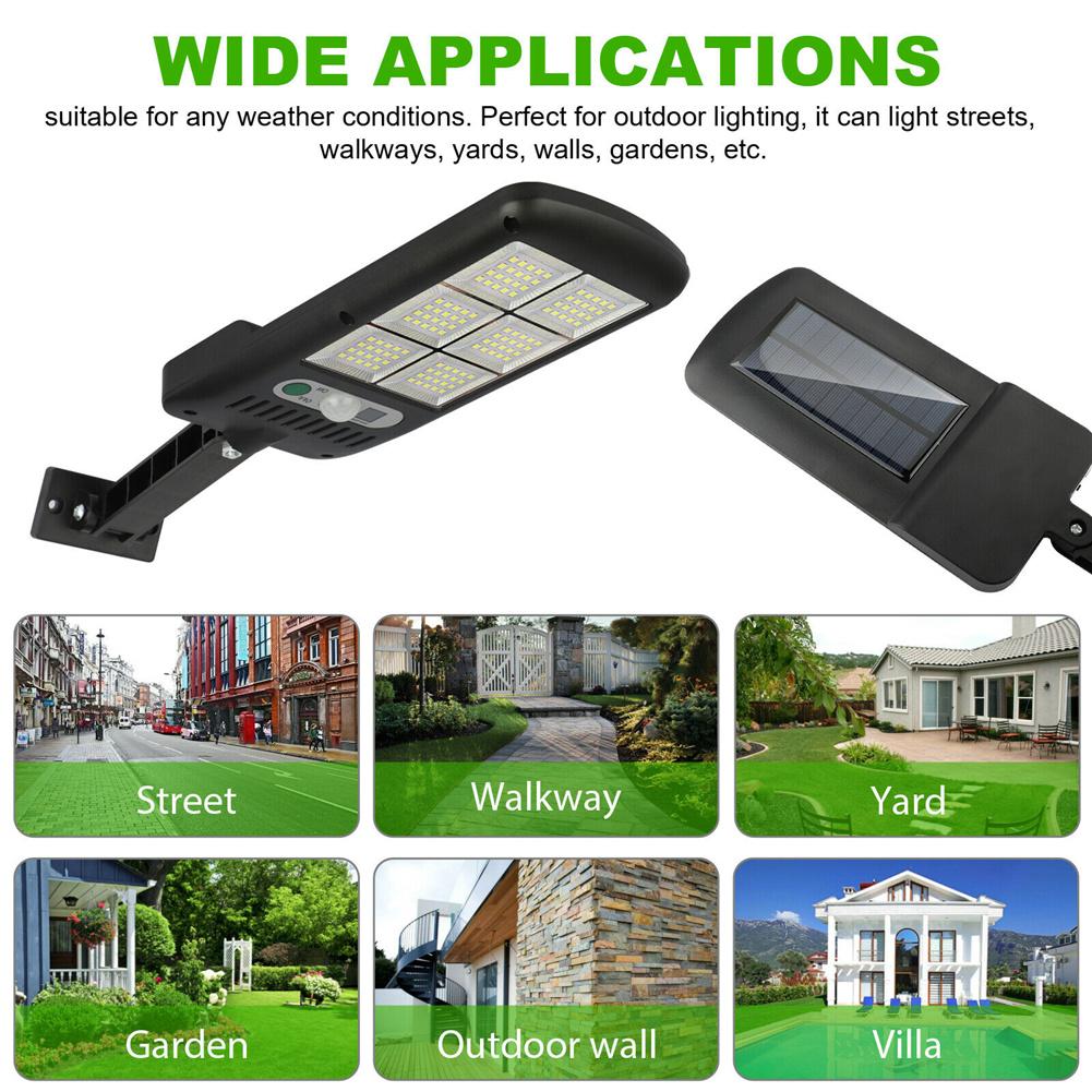 Solar Wall Light Built In Pir Motion Sensor 3 Modes 120led Super Bright Lamp With Remote Control