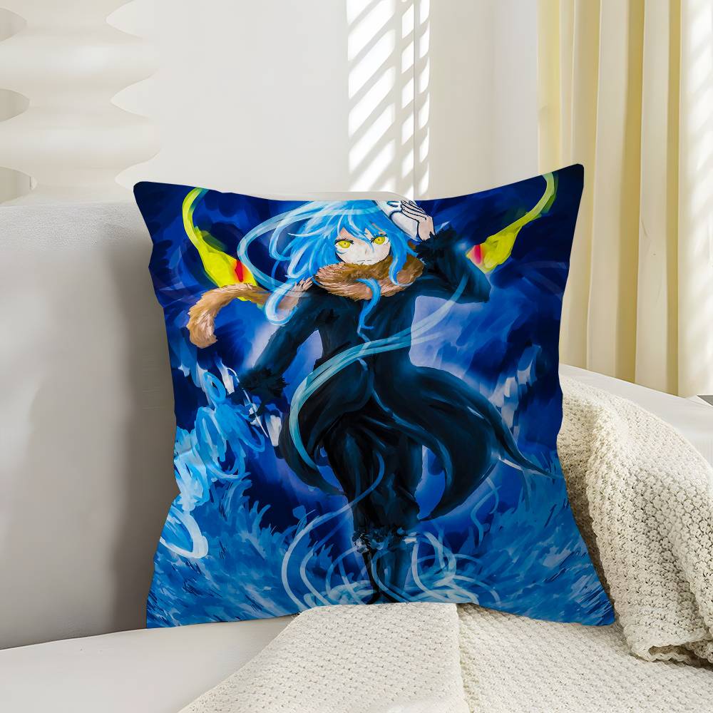 Anime Tensei Shitara Slime Datta Cushion Cover Polyester Sofa Cushions Decorative Throw Pillows Home Decoration Pillowcover