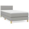 3140745 vidaXL Lit à sommier tapissier avec matelas Gris clair 90x200 cm Tissu