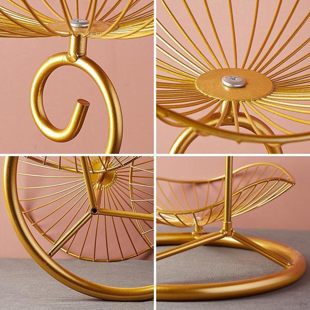 3-Tier Iron Fruit Basket Tabletop Large Capacity Wire Lemon Potato Holder