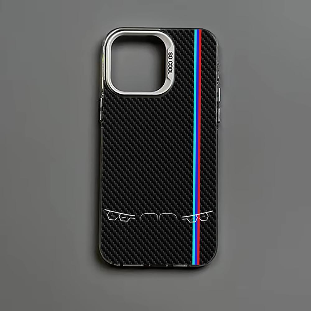 Cool Car Lights Carbon Fiber Pattern Phone Case Is Suitable for iPhone17 16 15 14 13 12 11ProMax Shockproof and Anti-fingerprint