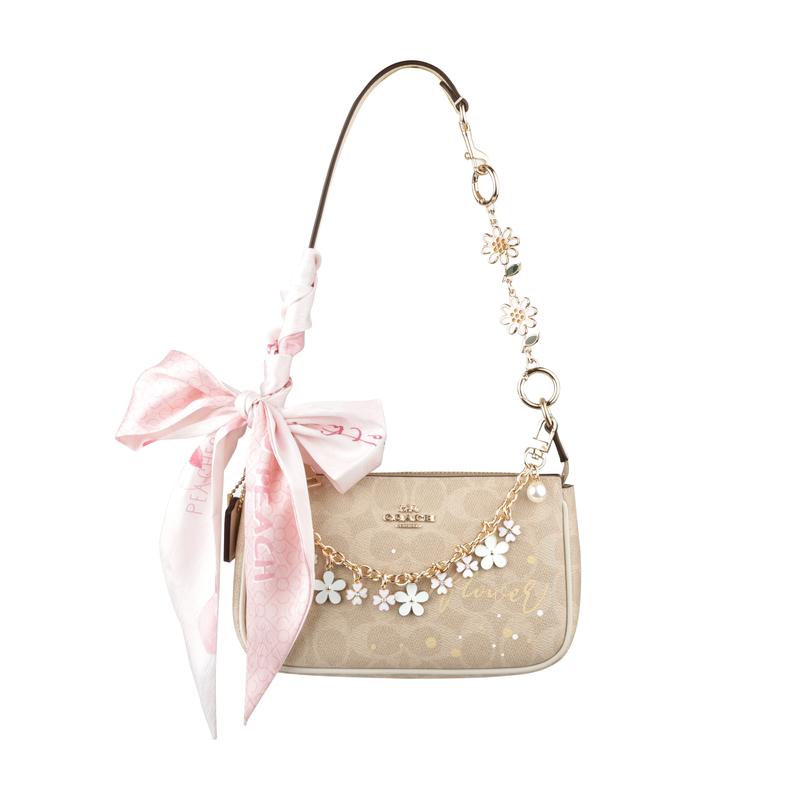 

COACH handbag [Customized bag] Nolita 19 Jiuqi bow bear, classic presbyopia, fashionable Dream Pink Butterfly Basic Pack (Pack + Dust Bag) білий
