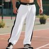 Men's Drawstring Casual Pants All Breathable Men Drawstring Vintage Patchwork New Men's Loose Straight Drawstring Pants