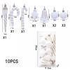 10Pcs Flocked Christmas Tree Ornaments Mixed Balls Shiny Creative Xmas Hanging Decor Festival Party Home New Year Decoration