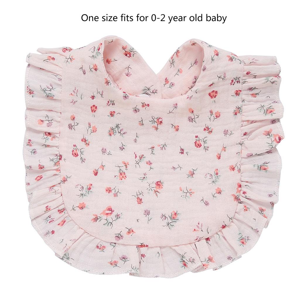 Floral Feeding Bib Burp Cloth Bib for Baby Boy Girl Gender Neutral Cotton Handkerchief Teether Drooling Bib for Newborn