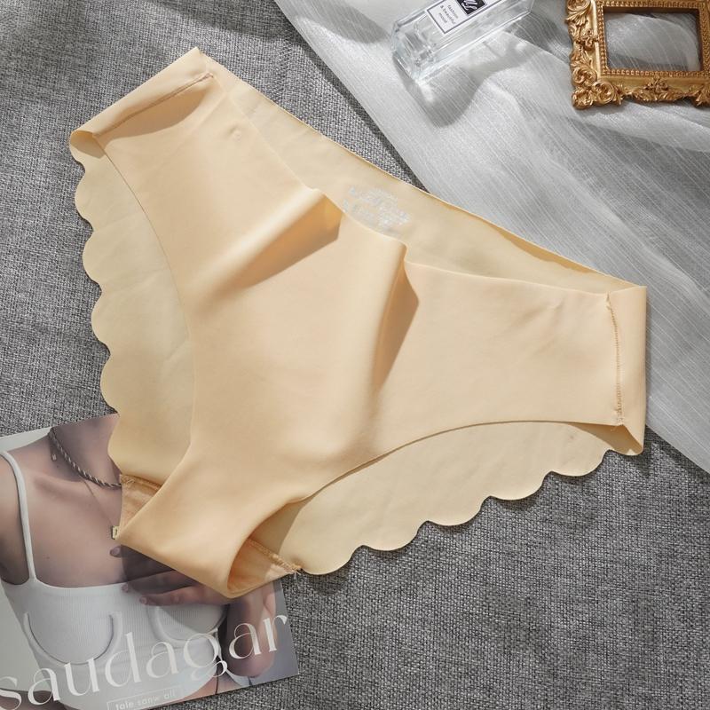 Dámské jednobarevné bezešvé kalhotky Ledové hedvábí Kalhotky Tenké spodní prádlo Pohodlné intimní prádlo Lingerie Sexy kalhotky s nízkým pasem Plus size S-XXL