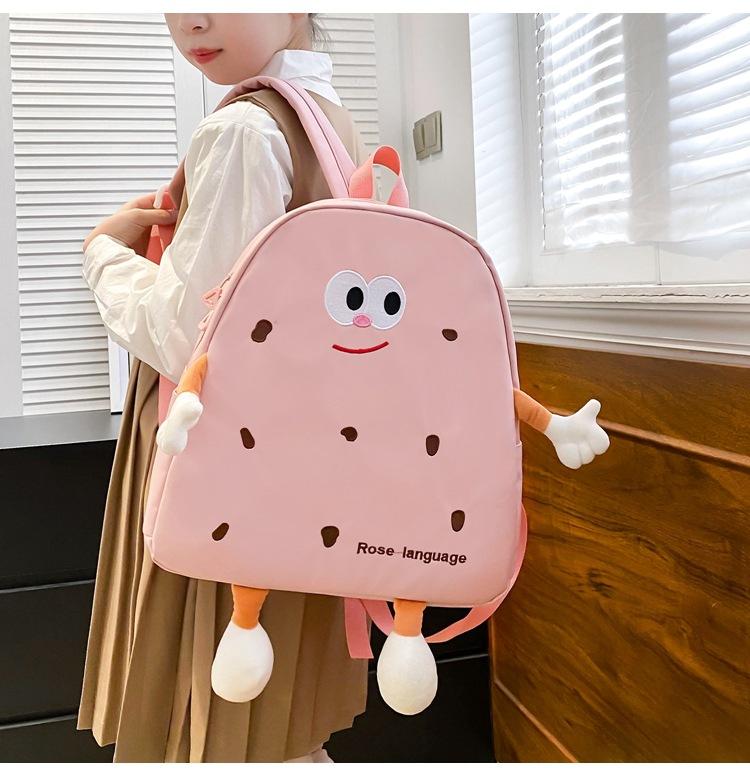 Biscuit Backpack Female Japanese Ins Wind Soft Cute Cartoon Cute Canvas Backpack Girl Student School Bag