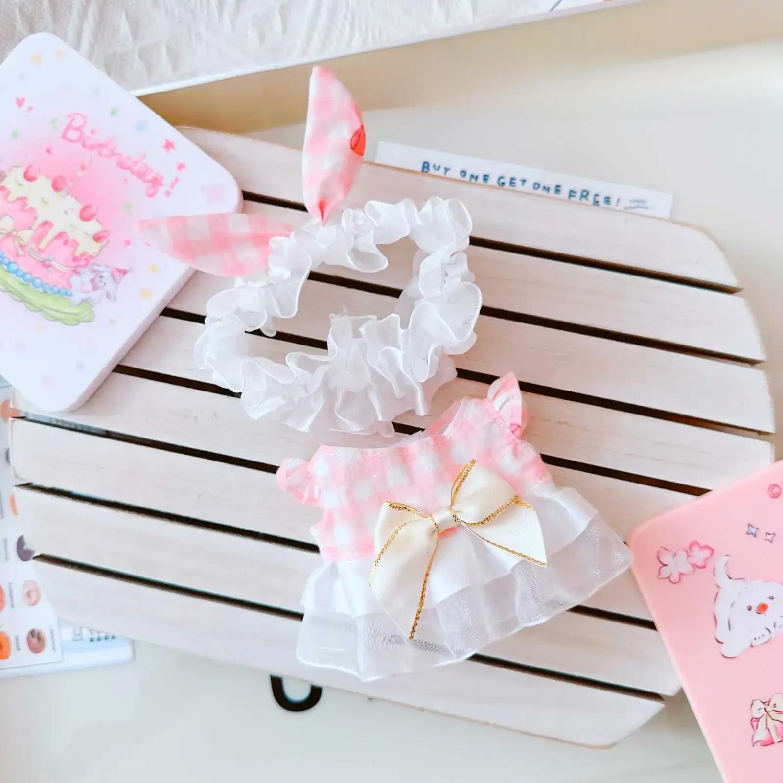 

Милая 17 см кукла Лабубу одежда мини плюшевая кукла платье наряд аксессуары коллекция подарок для девочек дети for 17cm labubu doll синий