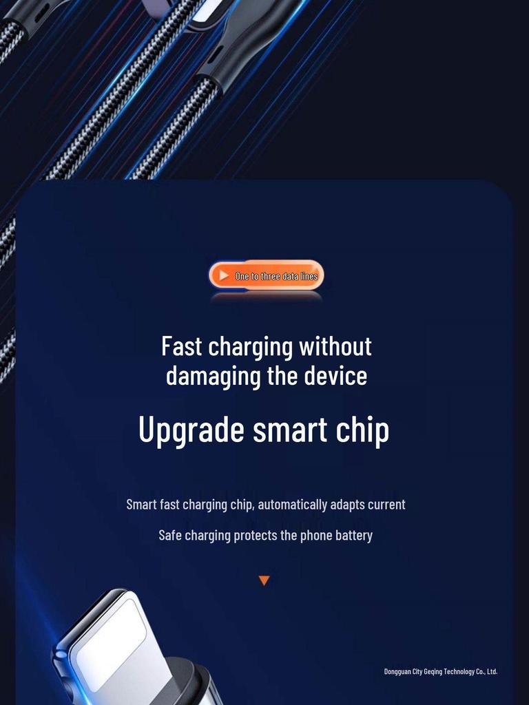 Fast Charging 3-in-1 Universal Phone Charger Multi-Head Cable Set