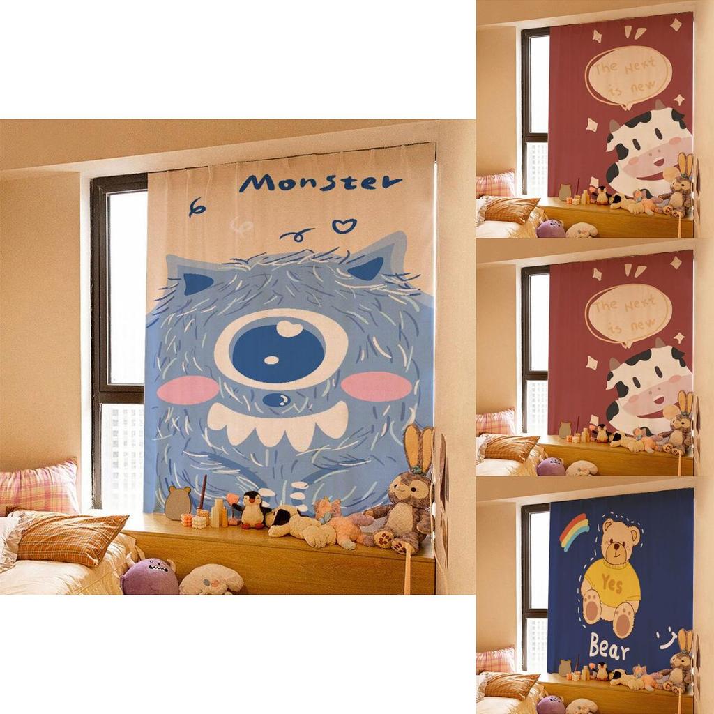 Cortina Elegante de Velcro Janela 200cm Autoadesiva Poliéster Macio Decoração de Casa