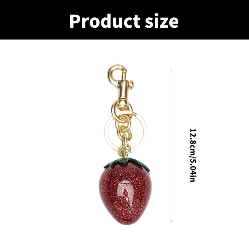 Strawberry Keychain Charm Multifuntional Bag Charm Key Accessory Alloy Texture Suitable for Keys and Fashion Bags
