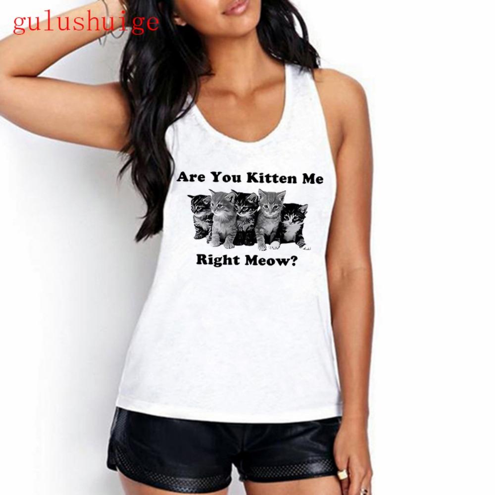 Sweet Girls Tank Top Funny Cat T Shirt Women Vest Women Shirt Ulzzang T-shirt 90s Tshirt Top Tee Female Shirt