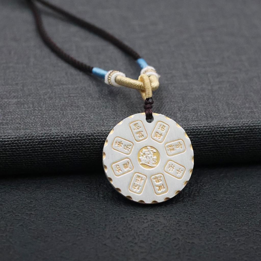 Gold-Plated Yellow Wealth God Pendant - High-End Retro Niche for Peace, Joy & Health