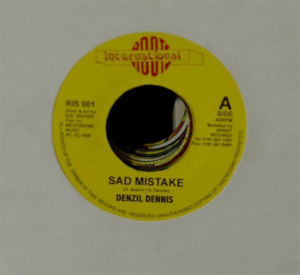 7inch Record DENZIL DENNIS - Sad Mistake RIS001 Roots Internati 1998 UK Reggae, Ska & Dub Used