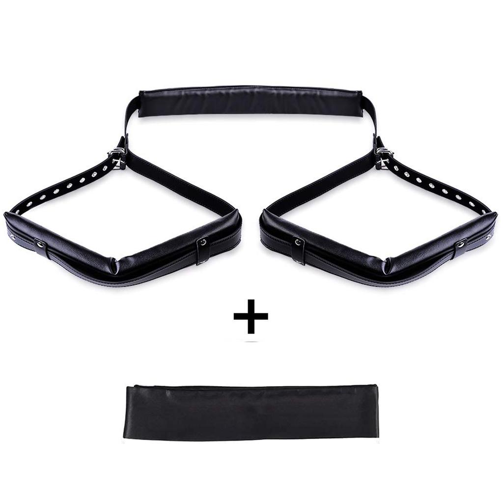 Sex Bondage Restraint Kits Leather Leg Straps Wrist Thigh with Blindfold Eye Mask Adult Sex Toys For Couples SM Bondage