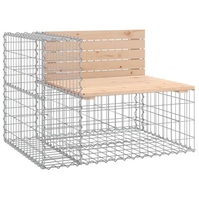 VidaXL Banc de jardin design gabion 184x71x65,5 cm bois massif de pin 3196236