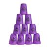 CYFIE Sports Stacking Cups Set of 12 Overlap Cups for Sports Stacking Handheld Rod Storage Bag Thick Plastic Competition Use Purple