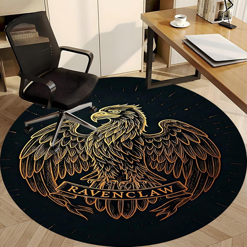 1PC Ravenclaw Crest Office Round Rug, Non-slip, Soft and Durable Office Rug for Interior Decoration, Perfect for Office, Beautiful Decoration