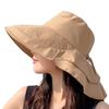 New Hat Women's Summer Neck Protection Sun Protection Sun Hat Travel Big Edge Bucket Hat Outdoor Cycling Sun Hat