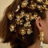 Women Hairpin Imitation Pearl Flower Decor Hair Clip French Retro Style Side Bang Hair Pin Hair Accessories