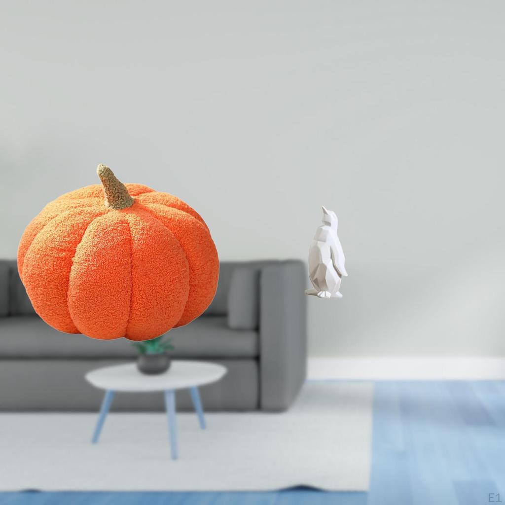 Halloween Pumpkin Penguin Sculpture Decorative Pillow Ornament for Sofa Bed Bedroom Office