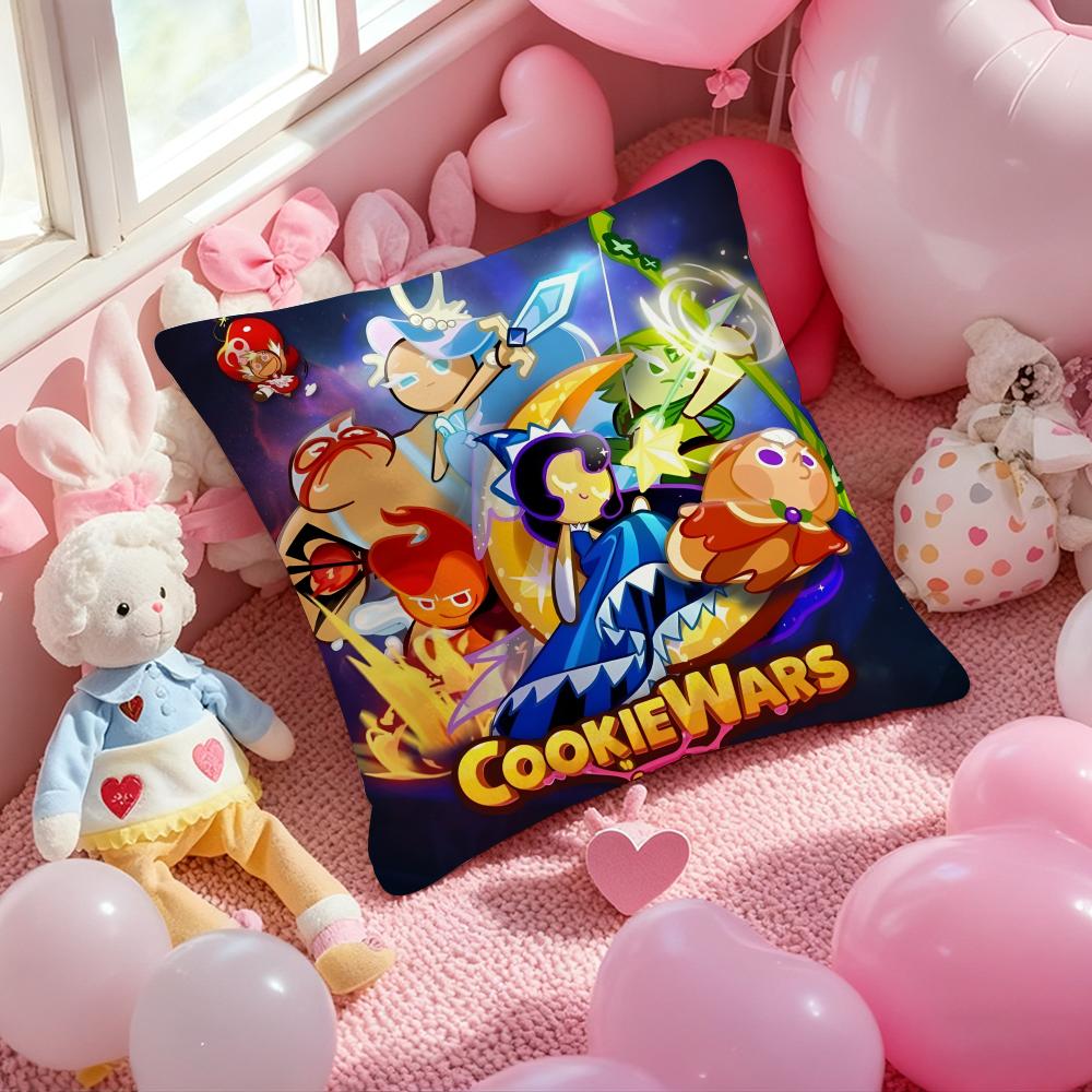 Hot Game C-Cookie Run Kingdom Cushion Cover Pattern Printed Pillowcase for Living Room Sofa Cushion Cover & Bedroom Decor