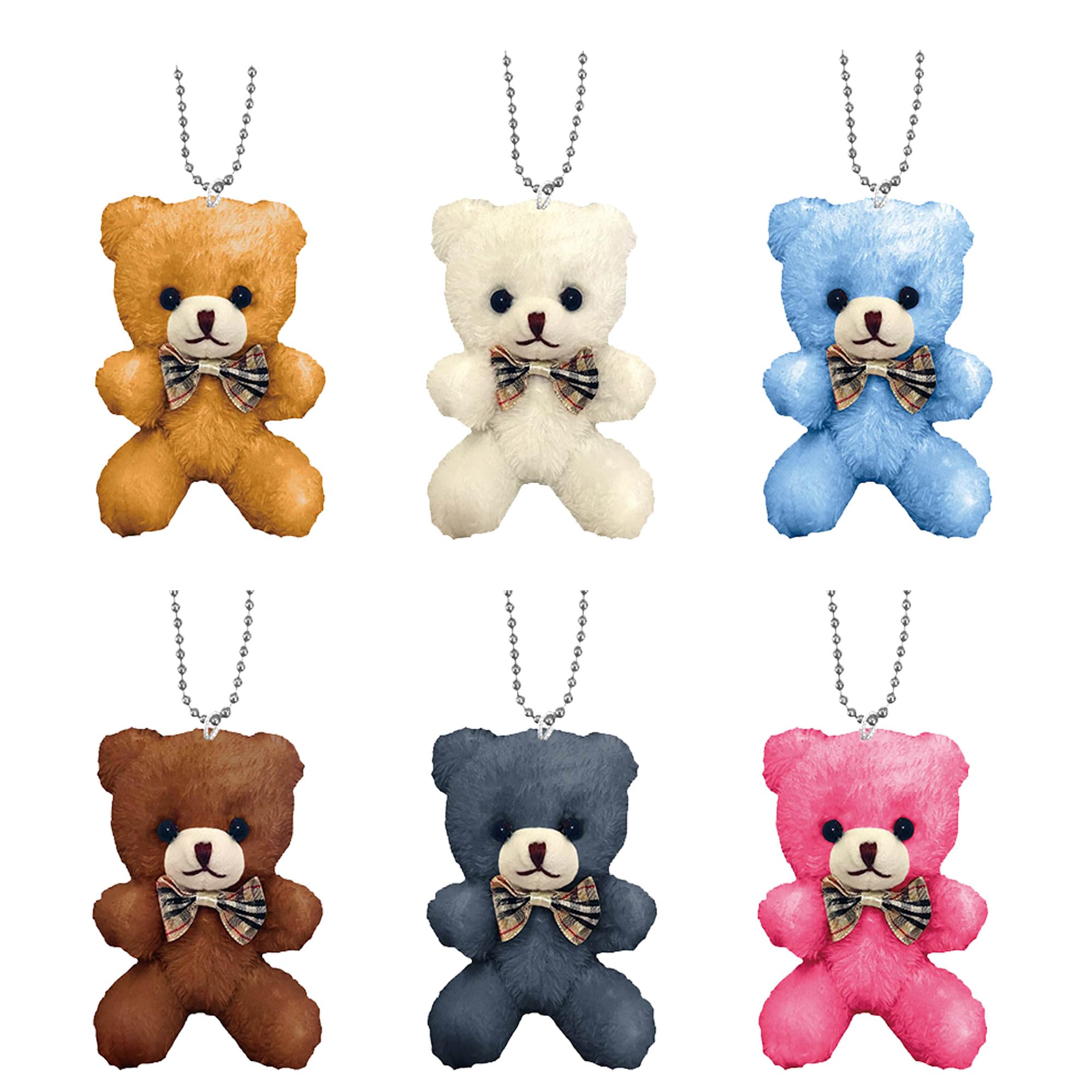 

Set of 6 stuffed bears with ball chains (6 types x 1 each) (Small size, perfect for home, birthday, or children s parties) Each bear is individually