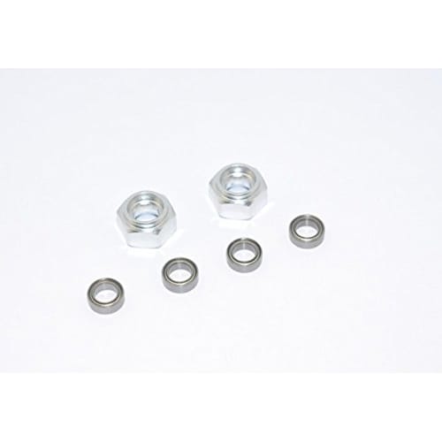 

RC Spare Parts Tamiya DT-03 Upgrade Parts Aluminum Front Wheel Hex Adapter with Bearing - 2-Piece Set Silver