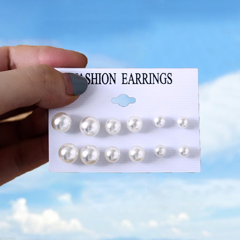 iF ME Fashion Pearl Earring Set Women Luxury Butterfly Love Heart Gold Stud Earrings Resin Hoop Earrings Jewelry Accessories