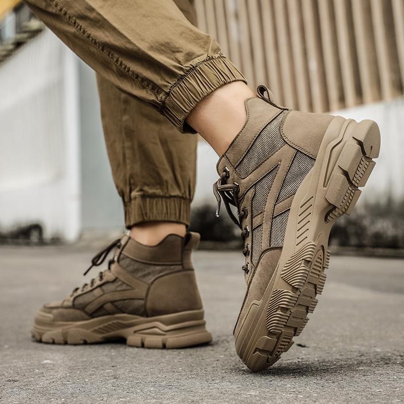 Fashion Luxury Brand Lace-Up Men Sneakers Outdoor Male Comfortable Hiking Shoe 2024 Hot Sale Men's Classic Casual Leather Ankle Boots