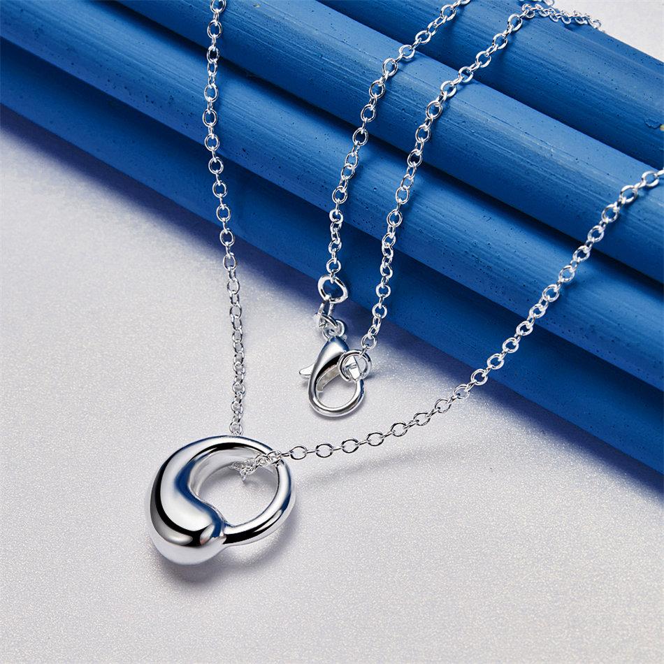 925 sterling silver 16-30 inch exquisite round pendant necklace for women's gifts, fashionable wedding jewelry