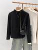 Women's German Velvet Lace Stand-Up Collar Long-Sleeve Shirt, Ideal for Spring, Autumn, and Winter.