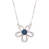 S925 Sterling Silver Natural Topaz Colored Treasure Necklace Women'S Trend Design Fashion Sunflower Pendant