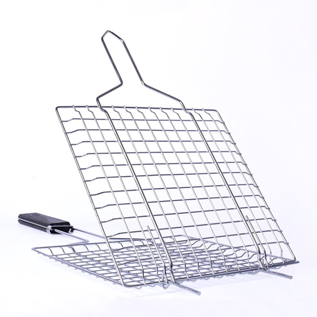 Grilling Basket Non-Stick Barbecue Basket Heavy Duty BBQ Tools Grill Basket for Meats Fish Vegetables Steak