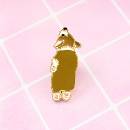 Cute Corgi Dog Enamel Brooch Pin Unisex Denim Jacket Collar Sweater Scarf Badge