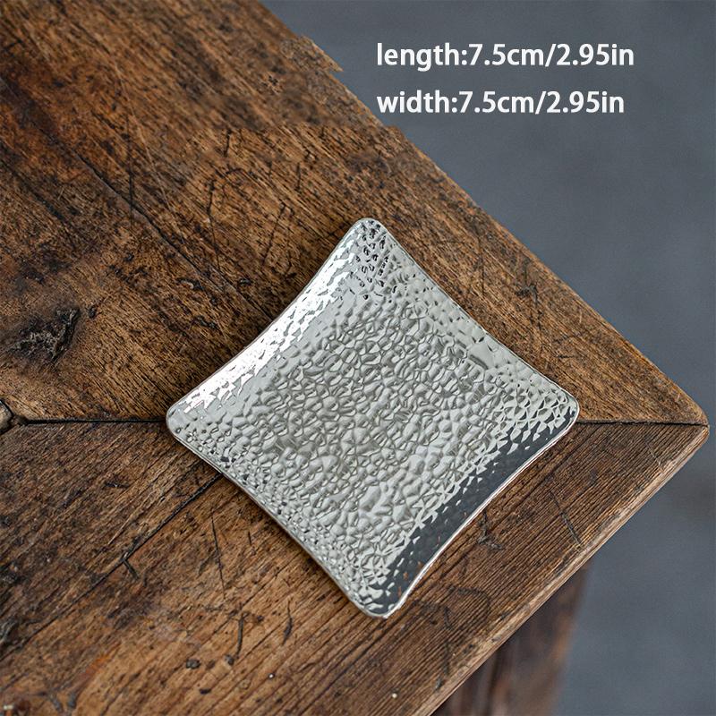 

1 шт. серебристая ретро металлическая подставка, украшение для чайной церемонии, изысканная теплоизоляционная подкладка, подходит для чайных комнат, домашнего декора