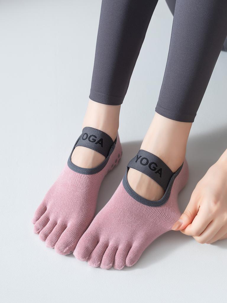 1 Paar Damen-Fünf-Zehen-Socken, professionelle Anti-Rutsch-Yoga-Socken, Pilates-Fitness-Socken