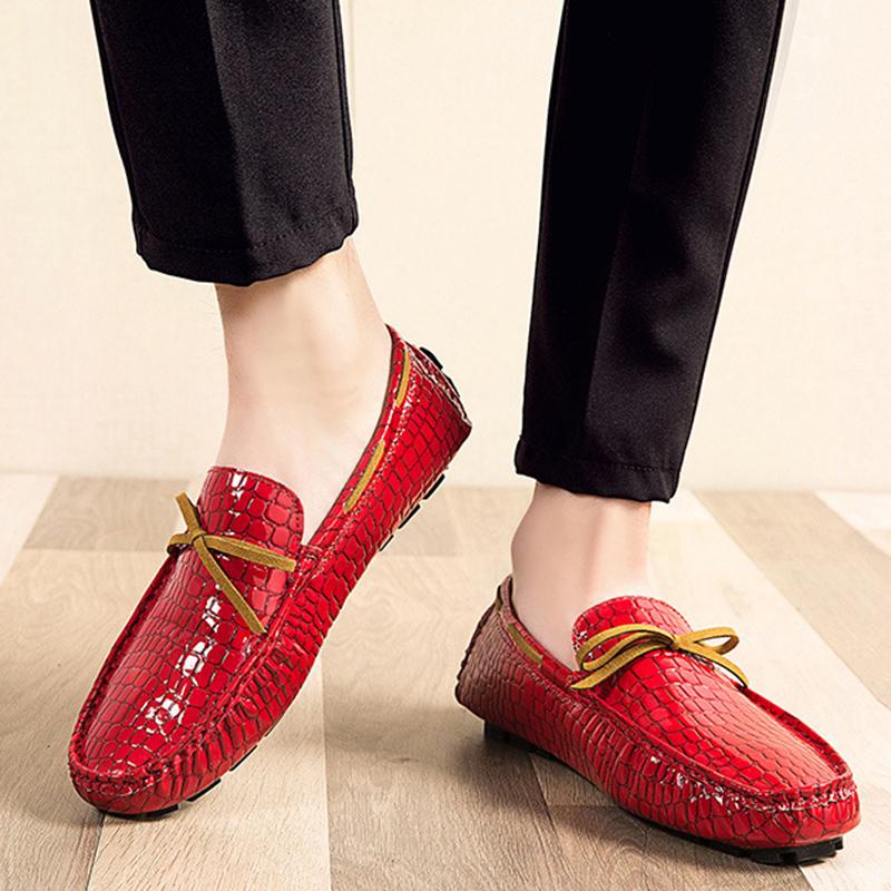 Men Oxford Shoes Crocodile Pattern Prints Classic Style Loafers Men's Dress Shoes Round Head Wedding Office Leather Shoes Male