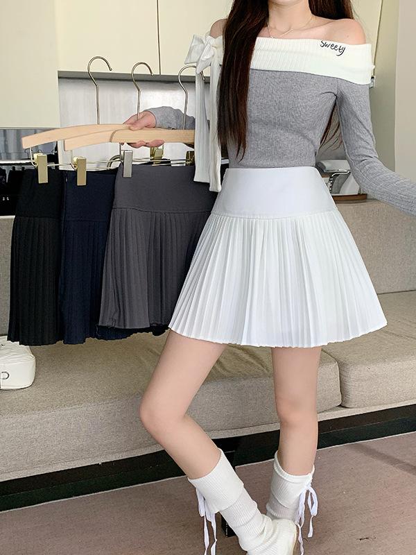 Spring 2026 Plus Size Women s High-Waisted Pleated A-line Skirt XXXL
