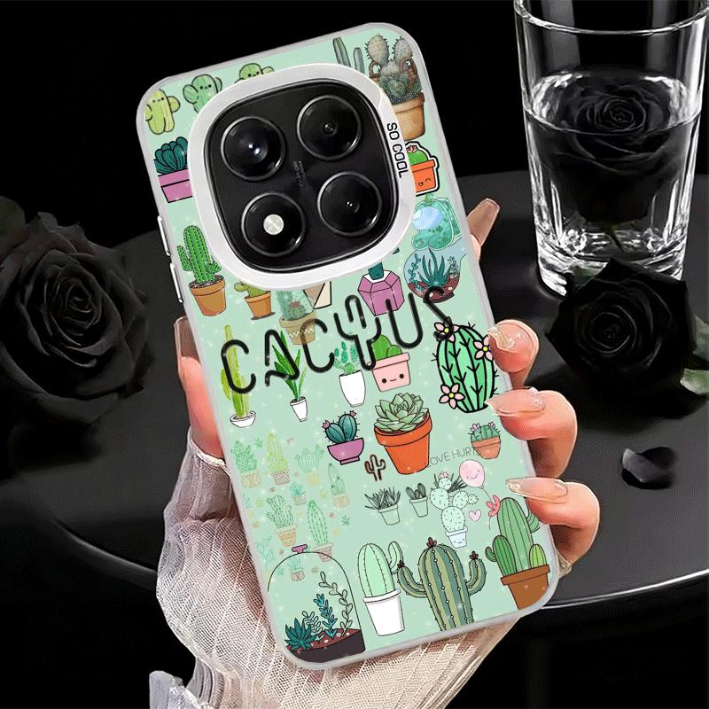 Kaktusmuster Stoßfeste Handyhülle für Xiaomi Redmi Note 15 14 13 12 Pro Plus 11 11S 11T 5G Abdeckung Anti-Fall Fundas
