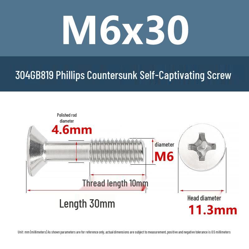 Yigu 304 Edelstahl Sicherungsschrauben M3 M4 M5