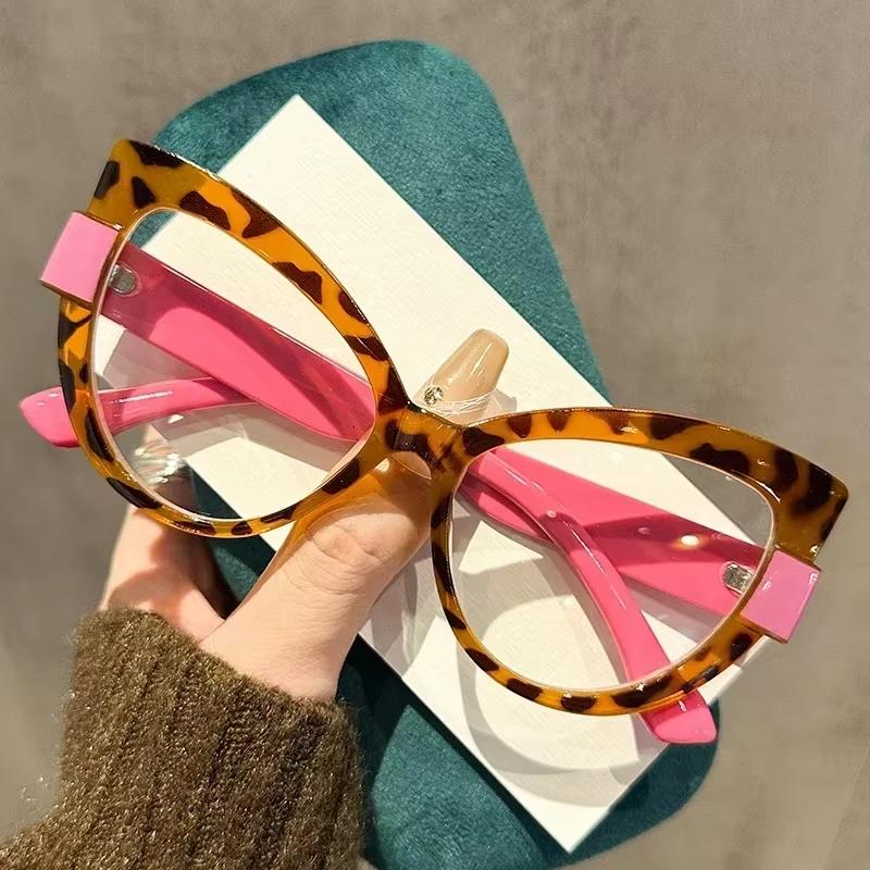 Vintage Large Frame Cat Eye Anti-blue Light Reading Glasses Woman Men Fashion High Definition Presbyopic Eyeglasses
