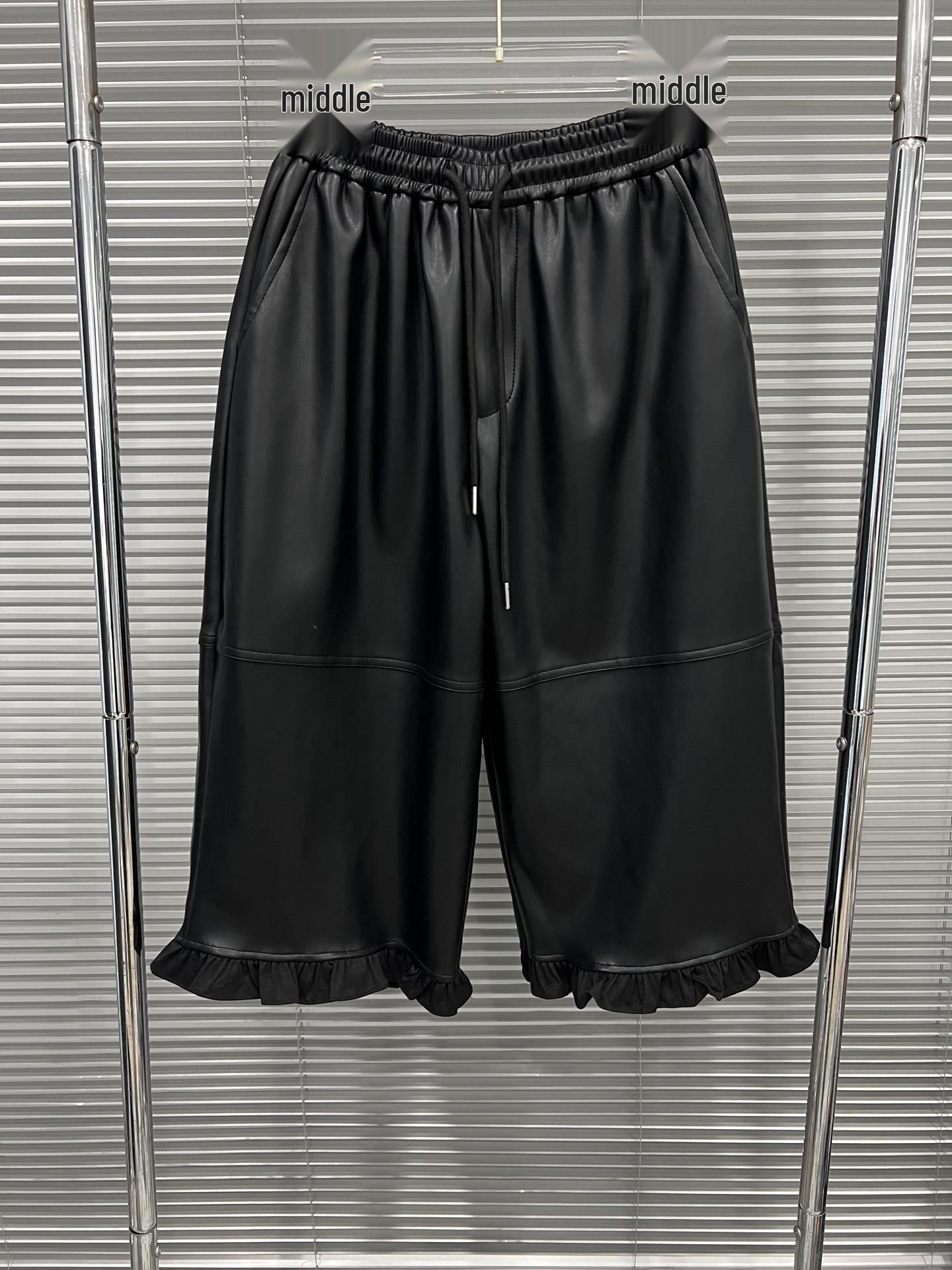 

Women s High-Waisted Slimming Leather Wide-Leg Pants (2025 Autumn/Winter Collection) Medium чёрный